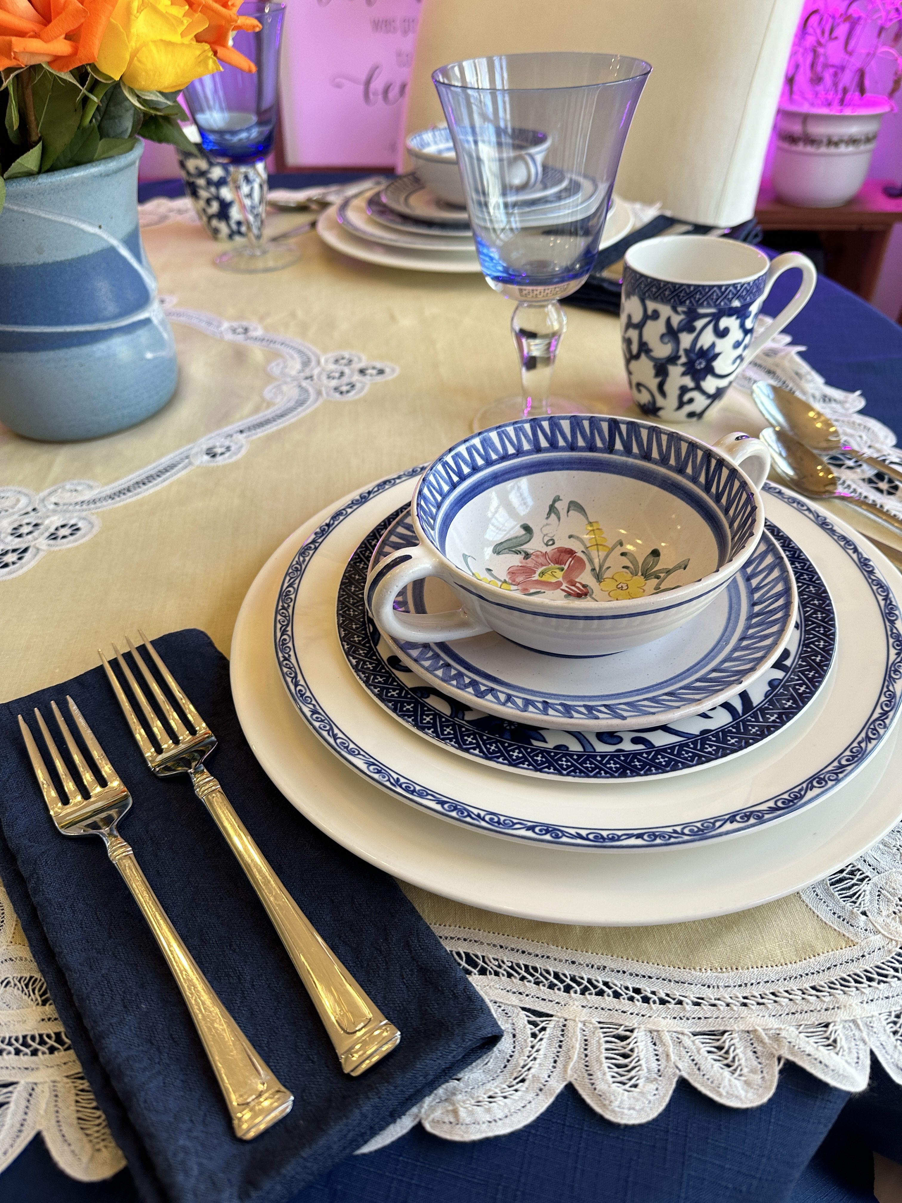 Estate Sale China Tablescape