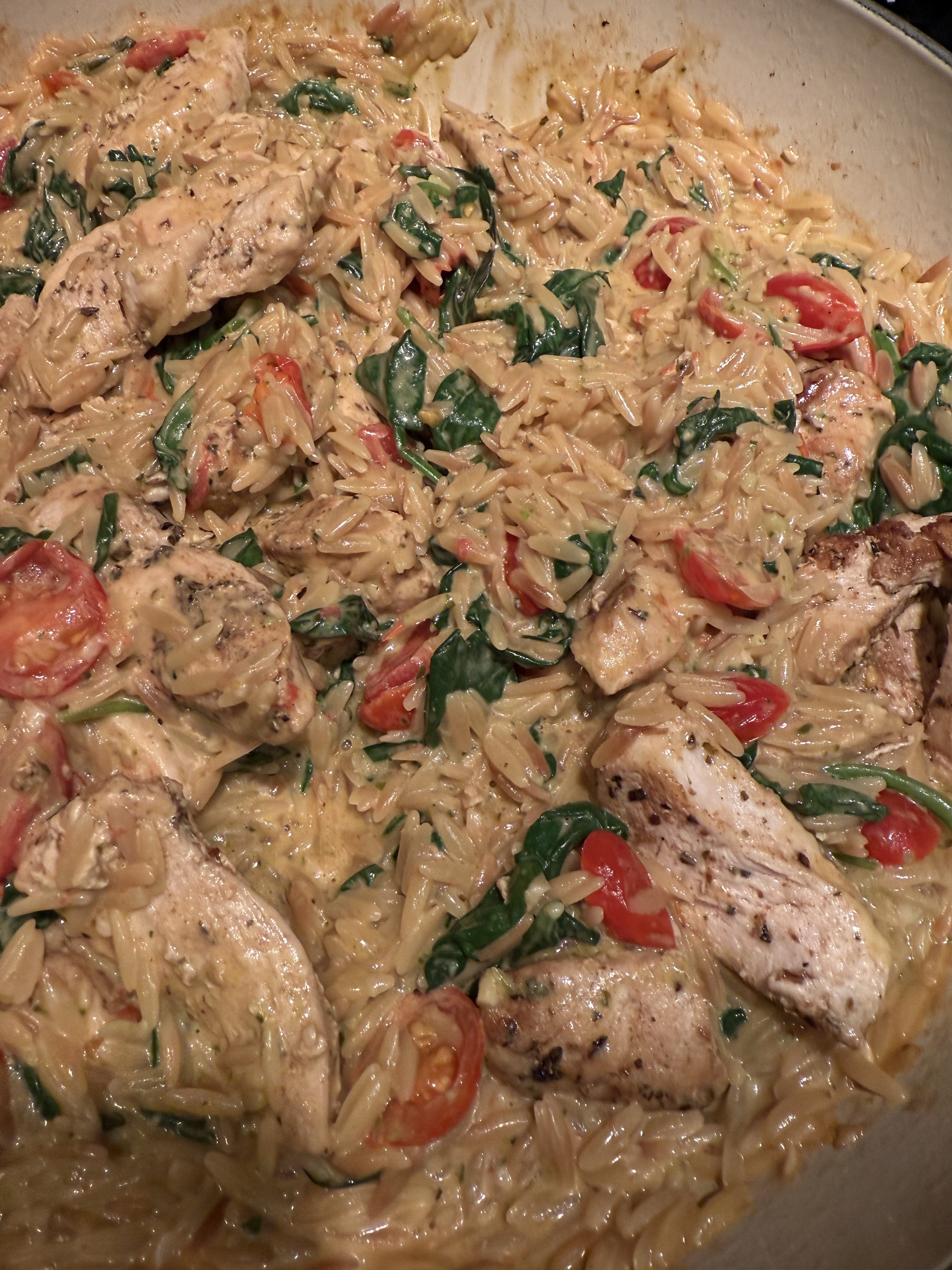 Delicious One-Pan Chicken and Orzo Meal